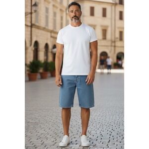 Carhartt Mens 44 Five Pocket Denim Work Shorts 10.5 Inseam Light Blue